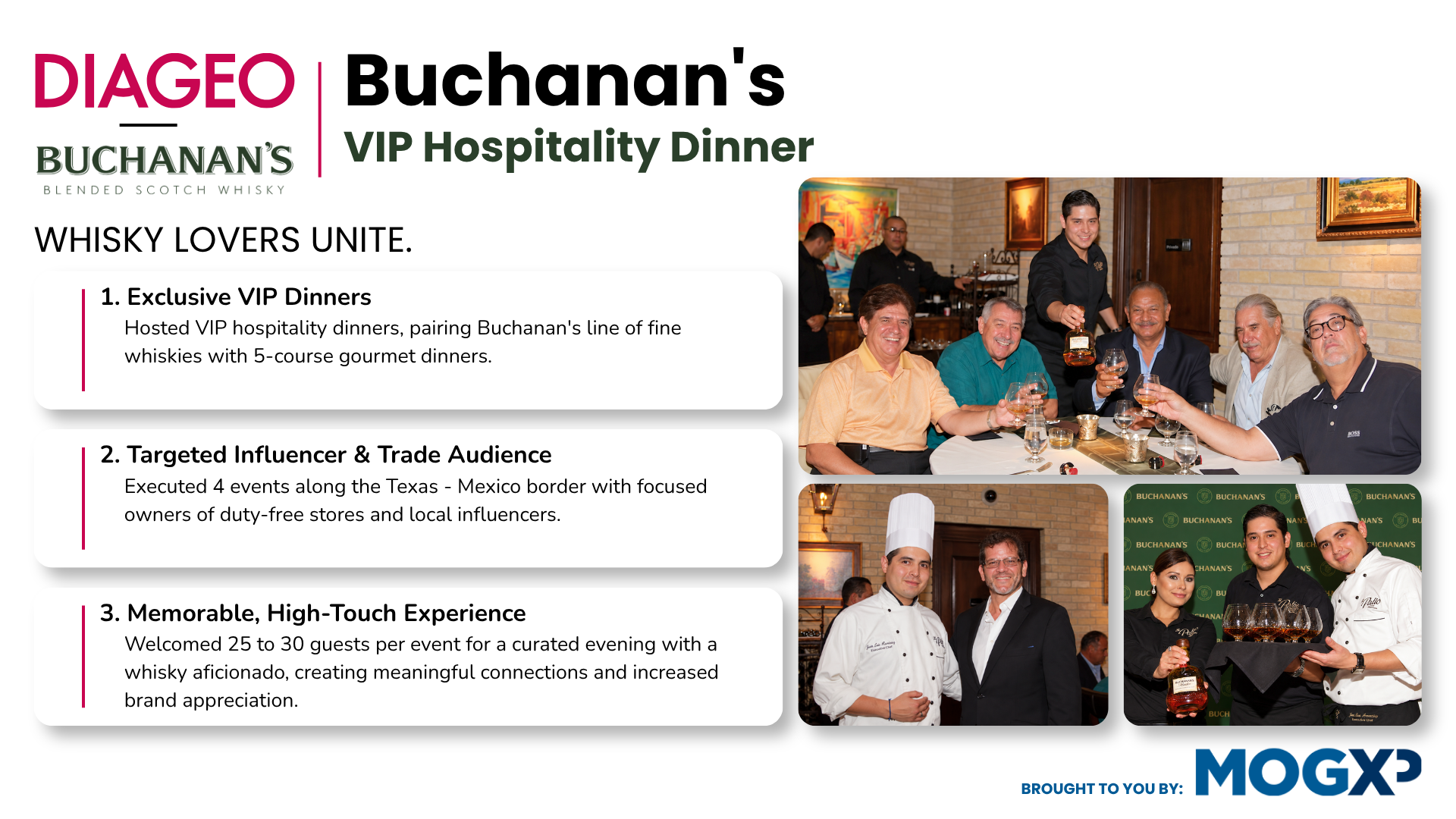 Diageo Buchanan’s VIP Hospitality Dinner case study overview