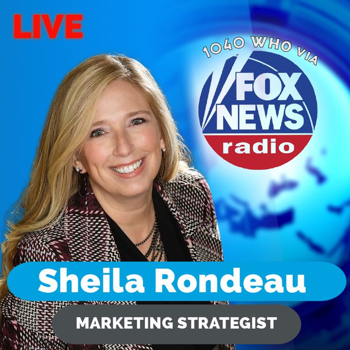 Live interview graphic for FOX News Radio 1040 WHO featuring Sheila Rondeau