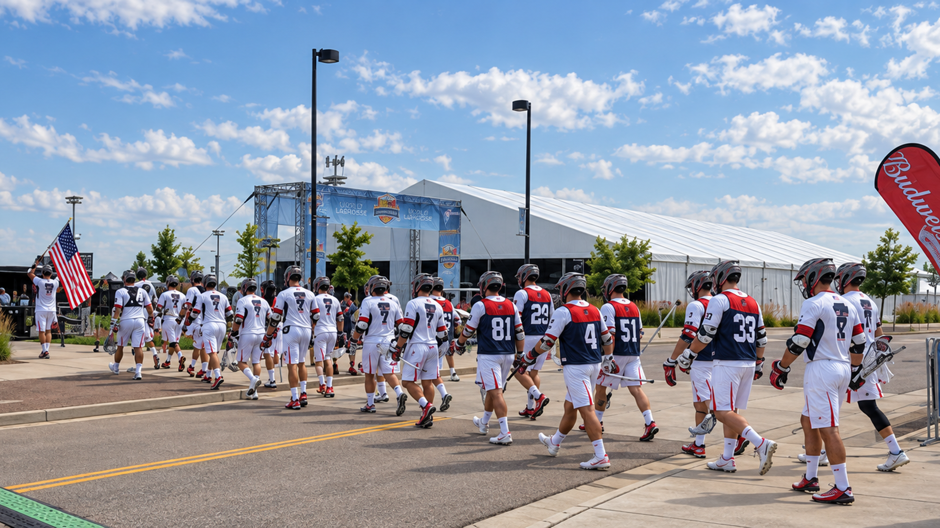 Trusted Choice lacrosse team event arrival