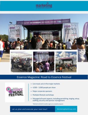 Road to Essence music festival, experiential marketing