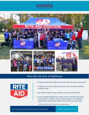 Rite Aid 50th anniversary wellness tour, experiential marketing